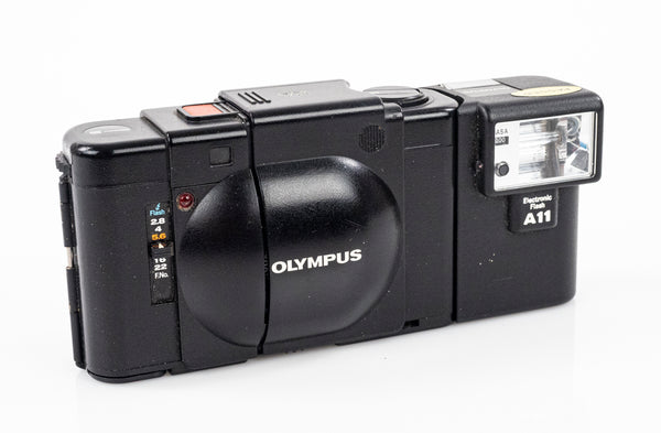 Olympus XA with Olympus A11 flash $150